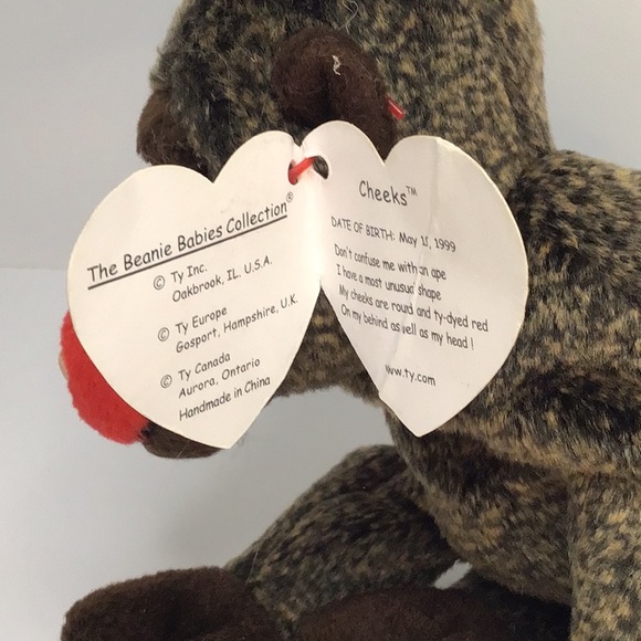 🌈 2000 TY “Cheeks” Beanie Baby Baboon - Picture 10 of 10